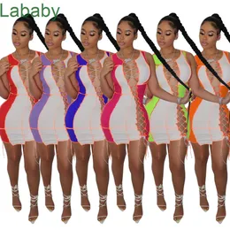 섹시 민소매 여성 긴 맥시 드레스 디자이너 색상 스티치 스키니 스키니 섹시한 섹시한 바디 콘 스커트 클럽웨어 플러스 크기