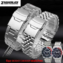 Armband för SKX007 009 SKX175 SKX173 Armband Mäns högkvalitativa rostfritt stålklockband 22mm Klockremsor H0915