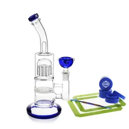 Reanice DAB Szkło Rury Akrylowe Bongs Recykler 14.5mm Jonit Only Blue + Mata silikonowa / Wosk silikonowy / Dabber