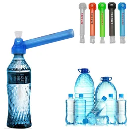 TOPPUFF Pipa ad acqua da viaggio Bong in vetro + materiale acrilico con avvitamento portatile per porta erbe per tabacco Convertitore a vite istantaneo per bottiglia