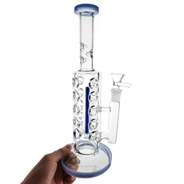 5 색 11 인치 팹 계란 물 담뱃대 인라인 Perc Perccolator 유리 봉 스트레이트 튜브 오일 Dab rigs 얼음 핀치 워터 파이프 14mm 공인 그릇