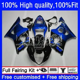 Bodys Injektionsform för Suzuki GSX-R1000 K3 GSXR1000 03 04 Kroppsarbetet 25NO.77 GSXR 1000 CC 1000CC 2003-2004 Lager Blue GSXR1000CC GSXR-1000 2003 2004 OEM FAIENINGS