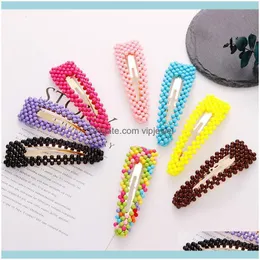 Clips & Jewelry Jewelry Fashion Cute Colorf Waterdrop Hairpins For Women Girls Headband Beads Clip Barrettes Hair Aessories Ship Drop Delive