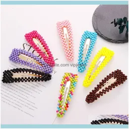 Clips Smycken Smycken Mode Gullig Colorf Waterdrop Hårstolpvagnar För Kvinnor Flickor Headband Pärlor Klipp Barretter Hår Aessories Ship Drop Delive