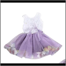Odzież Baby, Kids MaternityToddler Baby Kid Princess Dress Party Koronki Bow Flower Cute Sukienki Dziecko Vestidos Dance Clota Girls Drop de