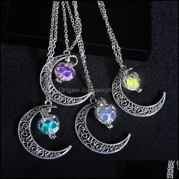 Hänge halsband hängsmycken smycken europe mode lysande pärlstjärniga himmel moon sten halsband s627 droppleverans 2021 g8t25