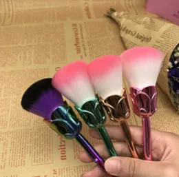20 setleri 6 adet / takım Gül Gloden Çiçek Şekli Makyaj Fırçalar Set Kozmetik Tozu Yüz Pinceis Aracı Pinceles de Maquillaje