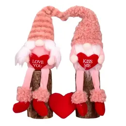 Alla hjärtans dag gnome plysch docka Scandinavian Tomte Dwarf Leksaker Alla hjärtans gåvor för kvinnor / män Bröllopsfest dekor wht0228