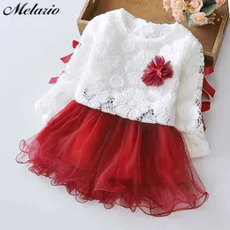 Melario Baby Clothingセット赤ちゃん女の子服長袖ガールズドレスボール子供刺繍パーティープリンセスドレス2個210412
