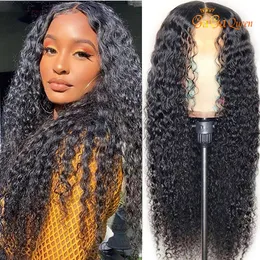 4x4 Water Wave Lace Front Ludzki Włosy Peruki 30 cali Brazylijski Kędzierzawy Krążone Koronki Peruka Peruka 250 Gęstość Koronkowa Wig Wyprzedaż