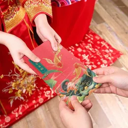 Opakowanie na prezent wydrukowane bronzing rok czerwone koperty Pearl Paper Envelope Bag Chinese Spring Festival Wedding 12 szt.