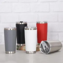 18 Colors Mug 20oz Tumblers Stainless Steel Vacuum Insulated Double Wall Wine Glass Thermal Cup Coffee Beer Big Capacity Mugs With Lids For Travel