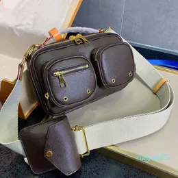 borsa da donna moda borsa per fotocamera portamonete tela borse a tracolla da uomo di design con borchie naturali mini pochette a spalla doppia