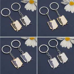 Anime Ataki na Titan Scouting Legions Godło Keychain Skrzydło Wolności Wisiorek Keyring Cosplay Unisex Moda Biżuteria Nowy G1019