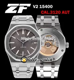 ZFF Watches V2 Ultra Thin Cal.3120 ZF3120 Automatic Mens Watch Gray Texture Dial Stick Marker 904L Stainless Steel Bracelet Sapphire Hello_Watch 4 Style