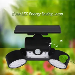 LED solar lamps double head human body induction wall lamp multi-angle adjustable super bright household lights