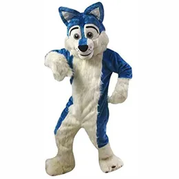 Performance Wolf Dog Husky Fursuit Mascot Costumes Halloween Fancy Party Dress Cartoon Character Carnival Xmas Easter Advertising Birthday Party Costume Outfit