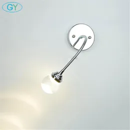 Lampada da parete moderna Led 3W Alluminio L25cm Tubo flessibile a collo di cigno per illuminazione camera da letto Apparecchio per specchio da bagno Luci frontali