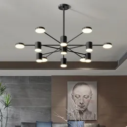 Hänge lampor för vardagsrum Matsal Sovrum Tak Modern nordisk svart ljuskrona Indoor Light Fixture AC110V-240V