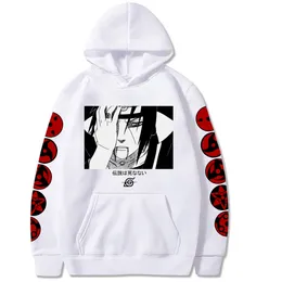 Anime uchiha clan sharingan tryckta bomull mysiga hoodies hooded sweatshirts pullovers topps y0319