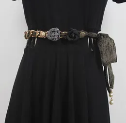 Cinture da donna in passerella catena vintage cummerbunds abito femminile corsetti decorazioni in cintura larga cintura r874
