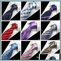 Cravatte Moda Aessories Designer Uomo 38 Design Seta 8 cm Plaid a righe per uomo Formale Affari Festa di nozze Gravatas Consegna goccia 20