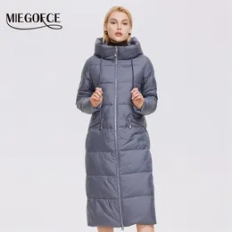 Miegofce inverno feminino longo marca parkas de alta qualidade casaco térmico feminino jaqueta de algodão d21894 211221