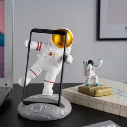 Kreatywny Koreański Styl Decor Rysunek Astronaut Dekoracje Ozdoby Dom Nowoczesne posągi Pulpit Phone Holder Office Crafts Prezent 210804