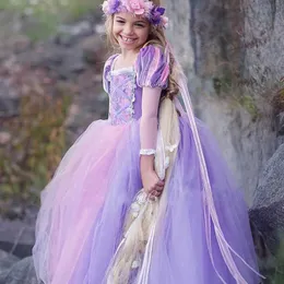 Prinsessa med lång hårklänning ny tjej sophia halloween performance fluffy kjol generation