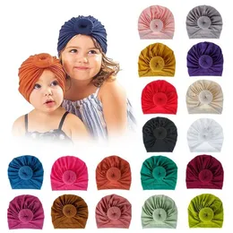Kapelusz dla niemowląt pączek noworodka elastyczna bawełniana czapka czapka łuk wielo- kolorowy turban kapelusze dla niemowląt pałąk