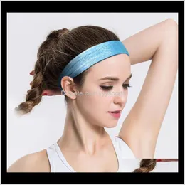 Skid Elastic Sil SweatBand Snabbtorkat hårband Sweat Absorberande Running Yoga Gym Head Band Sports Headbands Fyuiy 34r