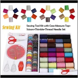 Notions Apparel Drop Delivery 2021 Tools And Accessoires Sewing Tool Kit With Measure Sleeve Scissors Thimble Thread Needle Set For Home1 A2I