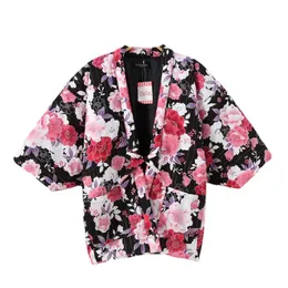 Ethnic Clothing Haori Winter For Women Kimono Japanese Traditional Harajuku Style Padded Cotton Coat Loose Yukata Femme Hanten Jacket Tops