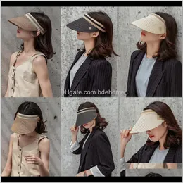 VISORS Şapkalar Şapkalar, Atkılar Eldivenler Moda Aessories Damla Teslimat 2021 Toptan Yaz St Visor Yetişkin Arı Sun Beach Cap Şapka Erkekler Için WO