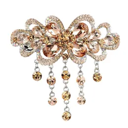 Kobiety Barrettes Crystal Hair Claw Vintage Hairpin Heandband Koreański Spring Clip Shiny Rhinestone Włosy Akcesoria