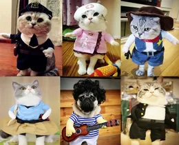 Rolig Halloween hundkläder Polisen förvandlade kläder upprätt kattdjur Teddy kreativa kläder