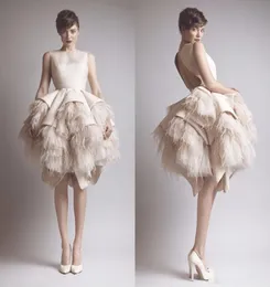 Little White Dress 2022 Champagne Short Prom Party Dresses Luxury Feather Ruffles Gonna a strati abito da sera per il ritorno a casa