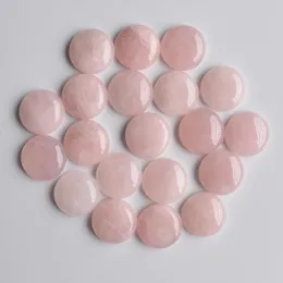 Pietra naturale da 20 mm rosa rotonde perle sciolte rosa cabochons piatto posteriore per orecchini ad anello collana accessorio