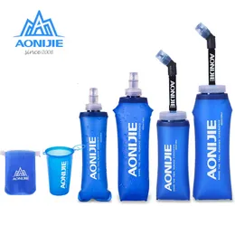 스포츠 자전거 소프트 워터 병 170ml 200ml 250ml 500mml 350ml 600ml Aonijie 접이식 TPU 소프트 플라스크 가방