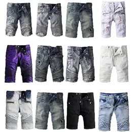 Short en jean classique Ripped HOLES Design Jeans Noir Casual Spring Hip Hop Street Pantalon Crayon Pantalon