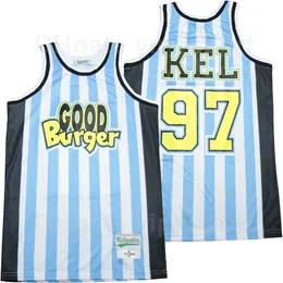 Mężczyźni #97 Dobra koszykówka Burger Kel Mitchell Jersey Stripe White Color Team Oddychany sport Pure Cotton Ed and Hafdery Najwyższej jakości w sprzedaży