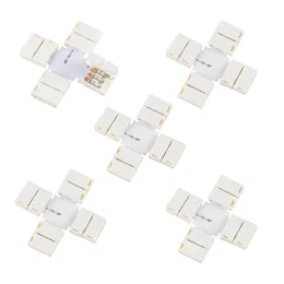 Gratis lödning 3pin WS2812B WS2811 LED Strip Connector Belysning Tillbehör Anslutande hörn Höger vinkel 10mm för WS2811, 2812 Strips Light Tape