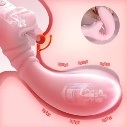 Massage 10 Frequency Wiggle Dildo Vibrator Clitoris Tongue Licking Massager G-Spot Vaginal Stimulator Sex Machine Adult Toys for Couple