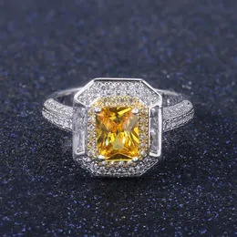 Kobiety Cyrkon Diament Ring Band Finger Moda Biżuteria Luksusowe Cyrkon Zaręczyny Gemstone Pierścienie Dla Kobiety Lover Walentynki prezent
