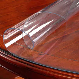 150cm PVCラウンドテーブルカーペット透明な防水布キッチンパターンカバーガラスソフトクロスダイニングマット