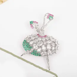 Nowa najwyższej jakości marka luksusowa marka czysta 925 srebrna biżuteria urocza balet dziewczyna szczęśliwa design kamień gemonski