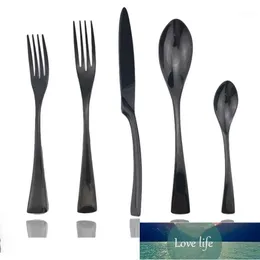 20 30 Pieces Shiny Black Flatware Cutlery Set 18/10 Stainless Steel Dinnerware Steak Knife Dinner Forks Spoons Silverware Set1 Factory price expert design Quality