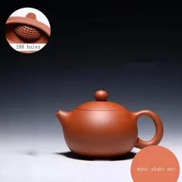 Mini Teapot 120ML Yixing Purple Clay 188 Holes Small Capacity Pot Home Drinkware Handmade Black Tea Puer Pots Decoration