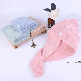 Newpiniapple Ekose Kuru Saç Kapaklar Havlu Mikrofiber Hızlı Kurutma Duş Saçlar Şapkalar Türban Wrap Şapka Spa Banyo Kapağı EWC7170