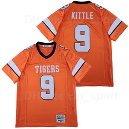 Mężczyźni Norman Tigers 9 George Kittle High School Football Jersey Oddychał Orange Team Kolor Pure Cotton Ed and Sined On Sport Top Quality